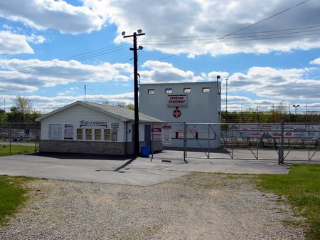 Spartan Speedway (Corrigan Oil Speedway) - Entrance And Tower Photo From Water Winter Wonderland (newer photo)